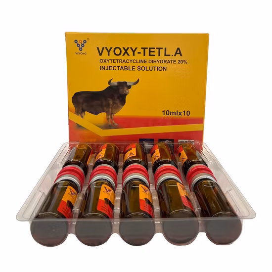 Injeção de oxitetraciclina de ação prolongada 20% medicamentos de medicina veterinária para gado, ovelhas, cabras, cavalo, uso de aves